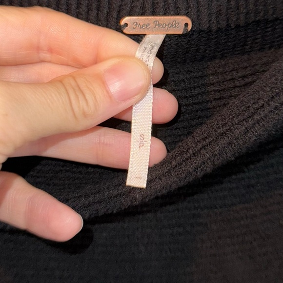 FREE PEOPLE MARY JANE MINI SWEATER DRESS BLACK, Size S - Picture 7 of 14